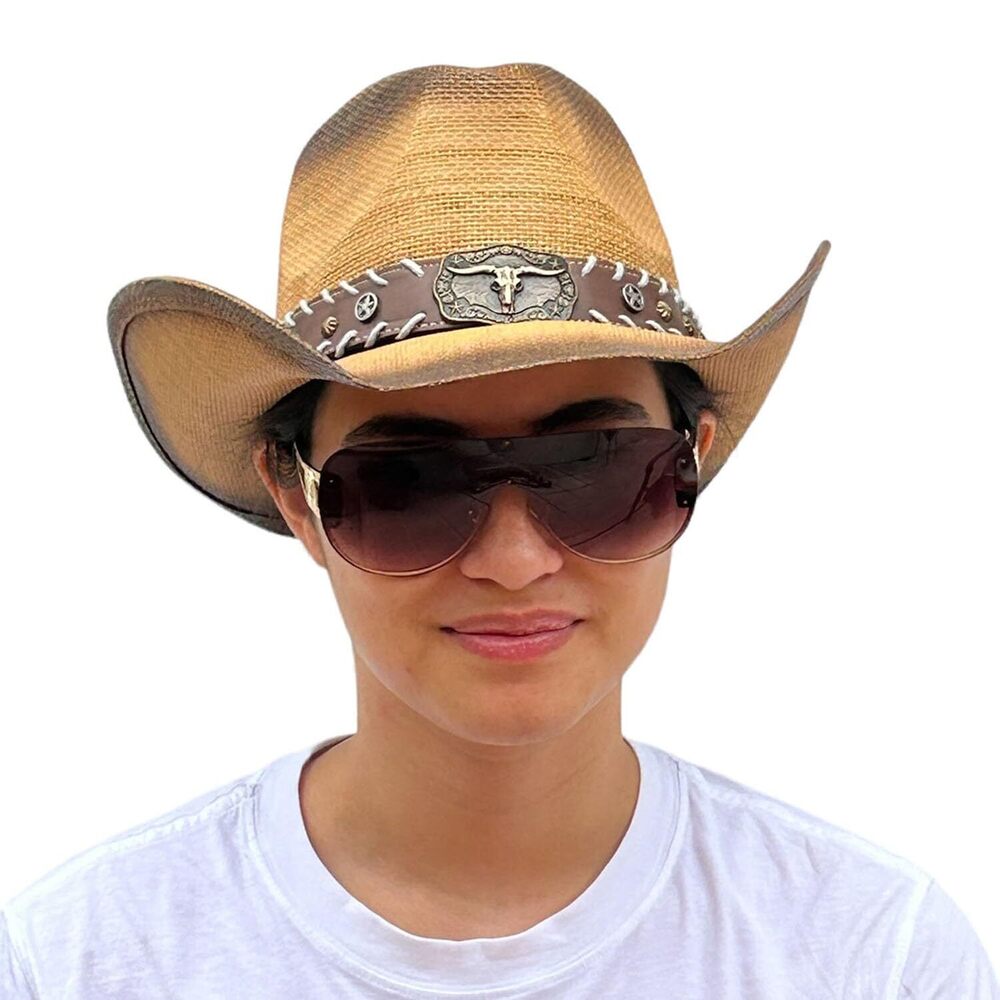3548 Straw Cowboy Hat Cowgirl Hats Sun Hat Sombreros Vagueros Classic